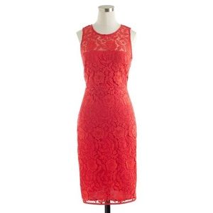 J. Crew collection red lace dress